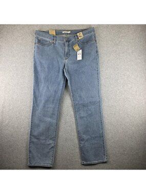 Levis 314 Shaping Straight Jeans Womens 34x32 Blue Light Wash Stretch Denim NWT